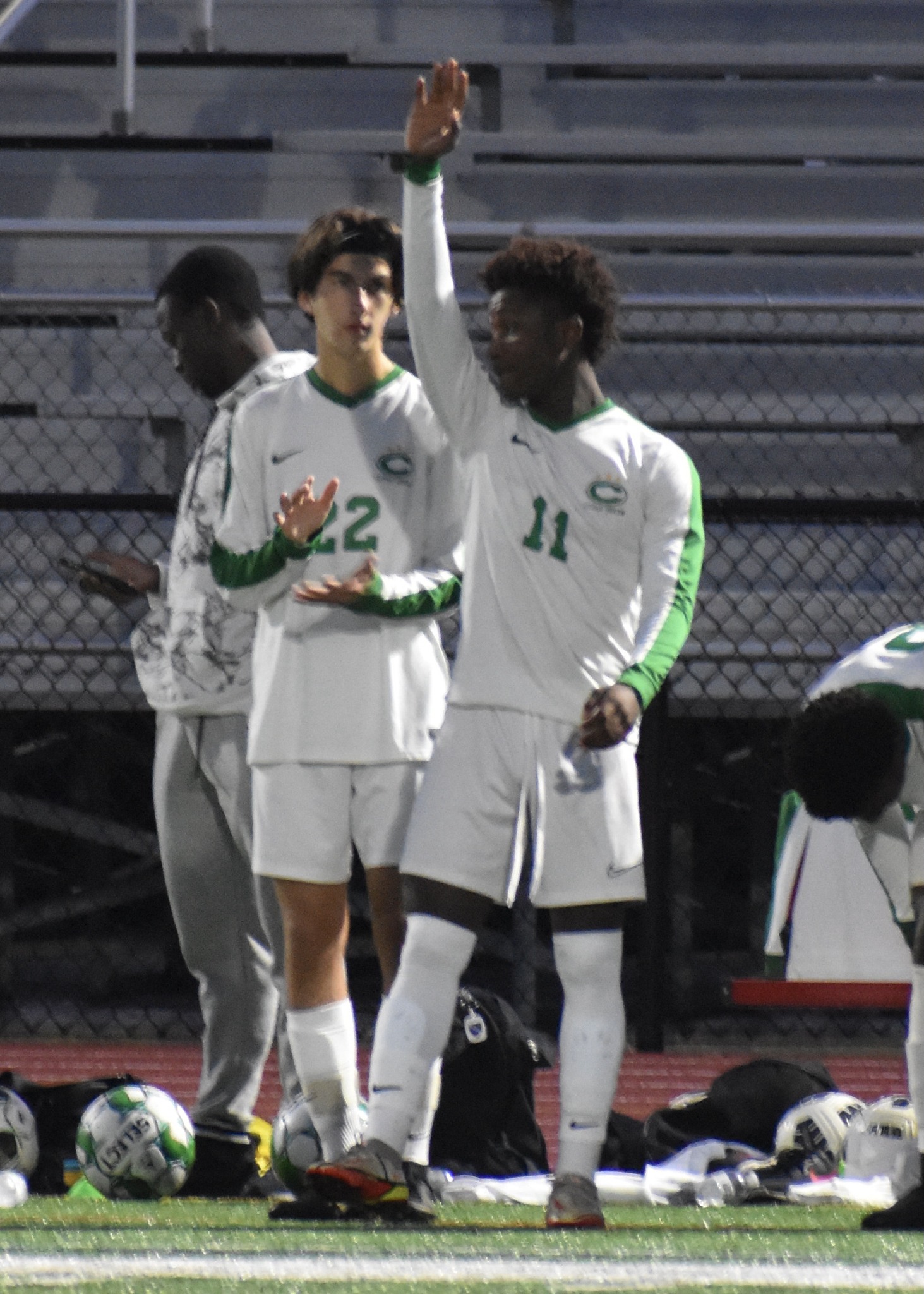 Central player celebrating
